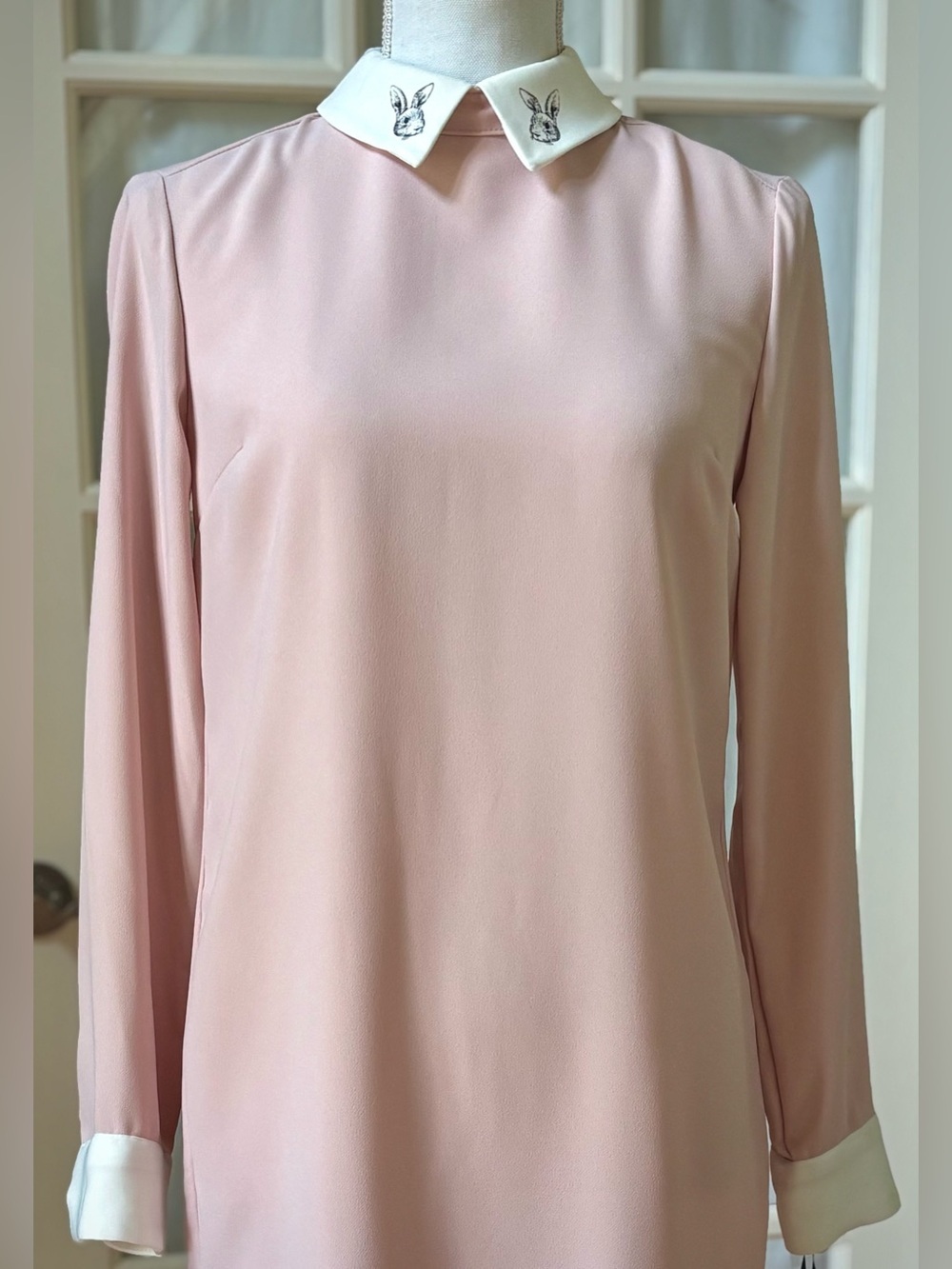 Victoria Beckham Target Bunny Collar Pink Shift Dress XS NWT